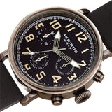 Akribos XXIV Quartz Black Dial Black Leather Men's Watch #AK1028BK - Watches of America #2