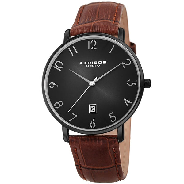 Akribos XXIV Quartz Black Dial Men's Watch #AK1077BK - Watches of America