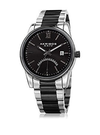 Akribos XXIV Black dial Two Tone Men's Watch #AK962TTB - Watches of America