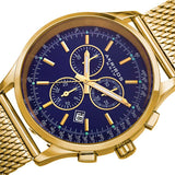 Akribos XXIV Blue Dial Chronograph Gold-Tone Men's Watch #AK625BU - Watches of America #4
