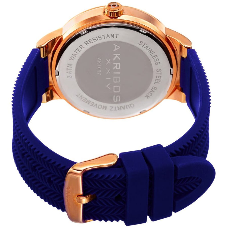 Akribos XXIV Quartz Blue Dial Blue Silicone Men's Watch #AK1007RGBU - Watches of America #4