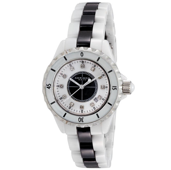 Akribos XXIV Ceramic Ladies Watch #AK485WTB - Watches of America