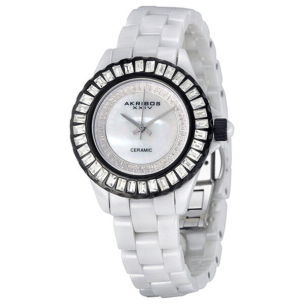 Akribos XXIV Ceramic Ladies Watch #AK518BKW - Watches of America