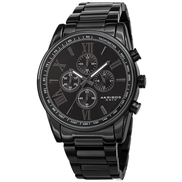 Akribos XXIV Chronograph Quartz Black Dial Men's Watch #AK1072BK - Watches of America