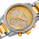 Akribos XXIV Diamond Gold Dial Two-tone Men's Watch #AK1038TTG - Watches of America #2