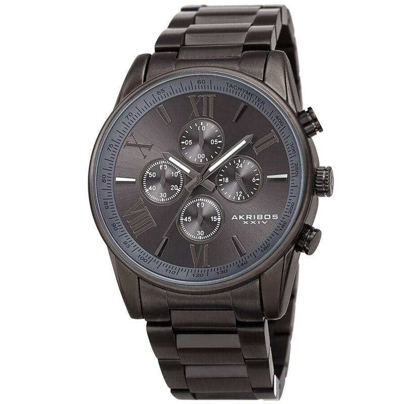 Akribos XXIV Chronograph Quartz Grey Dial Men's Watch #AK1072GN - Watches of America