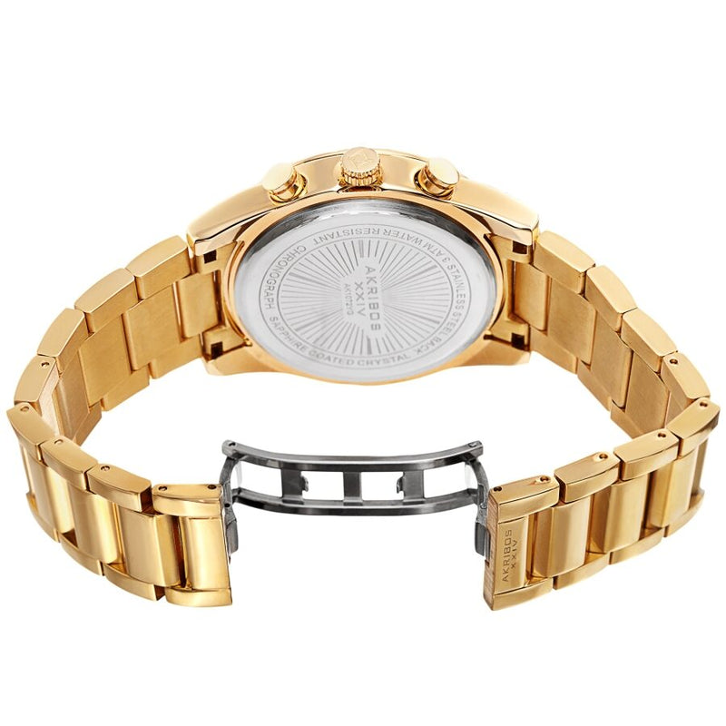 Akribos XXIV Chronograph Quartz Gold Dial Men's Watch #AK1072YG - Watches of America #4