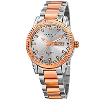 Akribos XXIV Diamond Dial Two Tone Ladies Watch #AK965TTR - Watches of America