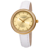 Akribos XXIV Quartz Diamond Gold Dial Ladies Watch #AK1067YG - Watches of America