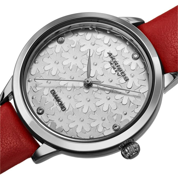 Akribos XXIV Quartz Diamond Silver Dial Ladies Watch #AK1051RD - Watches of America #2