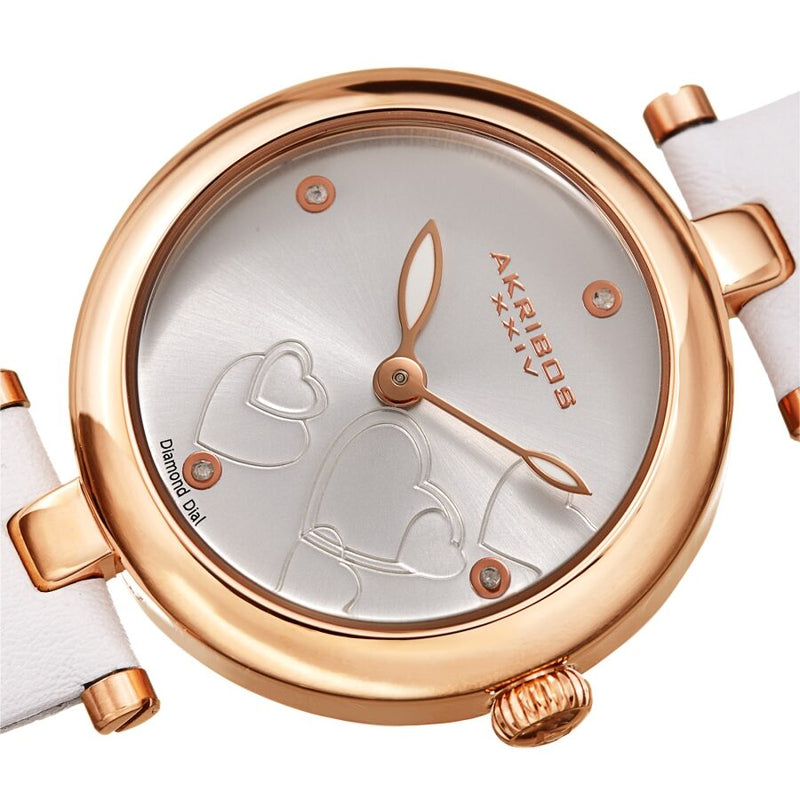 Akribos XXIV Quartz Diamond White Dial Ladies Watch #AK1044WTR - Watches of America #2