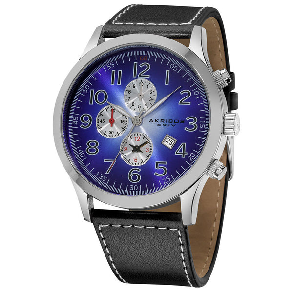 Akribos XXIV Essential Chronograph Quartz Blue-White Gradient Dial Men's Watch #AK603BU - Watches of America