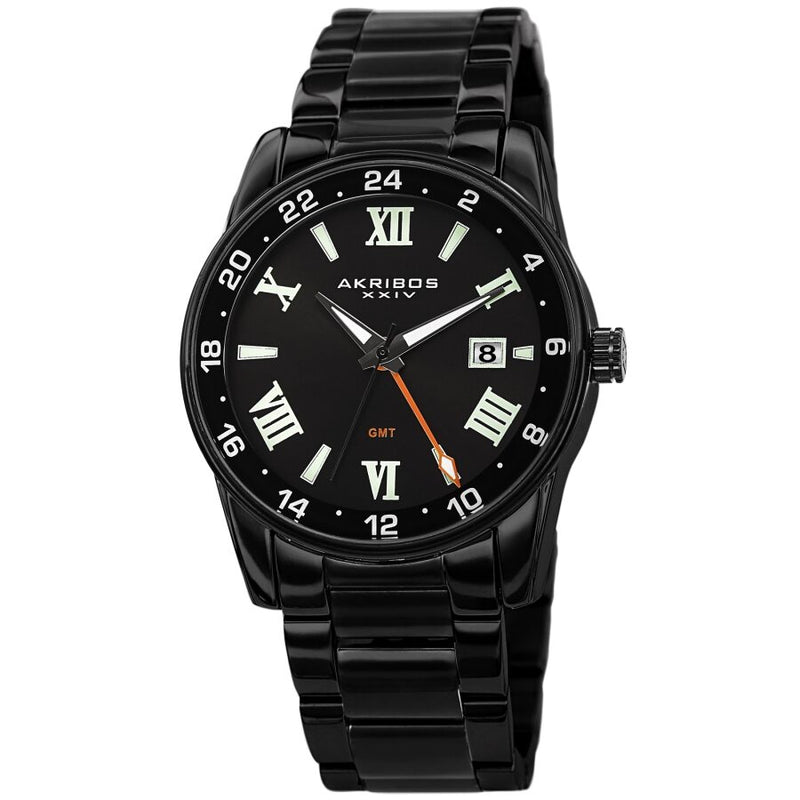 Akribos XXIV Quartz Black Dial Men's Watch #AK1055BK - Watches of America