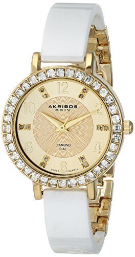 Akribos XXIV Gold-tone Base Metal Ladies Watch #AK758YGW - Watches of America