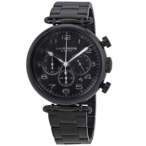 Akribos XXIV Grandiose Chronograph Black Dial Men's Watch #AK764BK - Watches of America