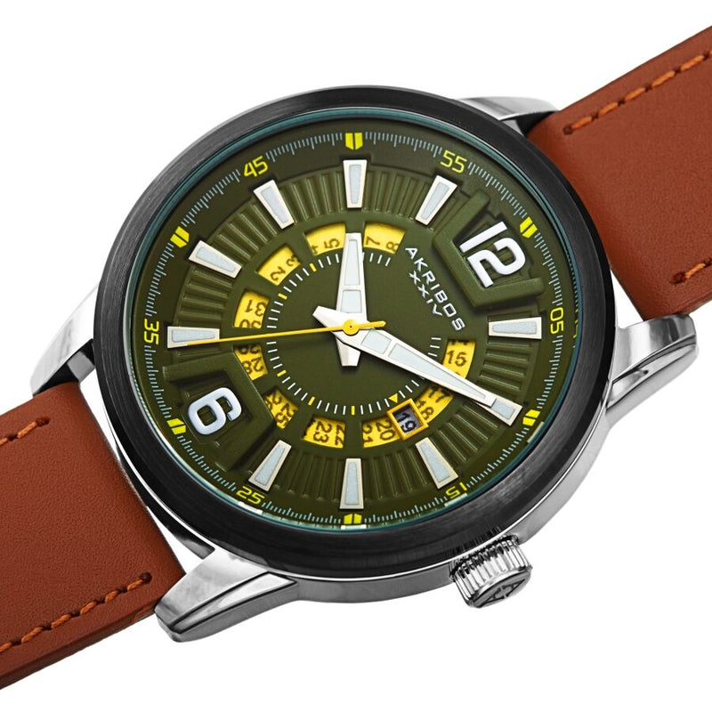Akribos XXIV Quartz Green Dial Men's Watch #AK1079GNBR - Watches of America #2