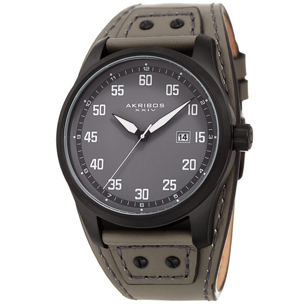 Akribos XXIV Quartz Grey Dial Men's Watch #AK1024GN - Watches of America