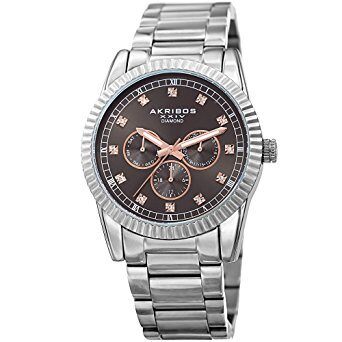 Akribos XXIV Grey Dial Stainless Steel Men's Watch #AK958SSGY - Watches of America