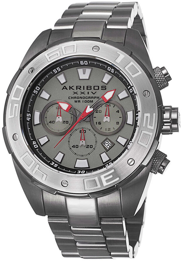 Akribos XXIV Grey Dials Men's Watch #AK656GN - Watches of America