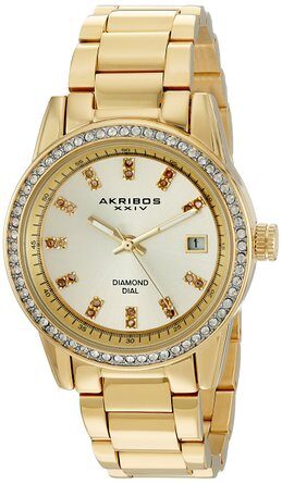 Akribos XXIV Lumin Gold Dial Ladies Watch #AK928YG - Watches of America