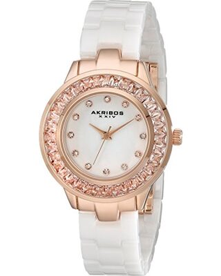 Akribos XXIV Mother of Pearl Dial Quartz Ladies Watch #AK781WTR - Watches of America