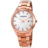 Akribos XXIV Mother of Pearl Dial Rose Gold-Tone Ladies Watch #AK954RG - Watches of America