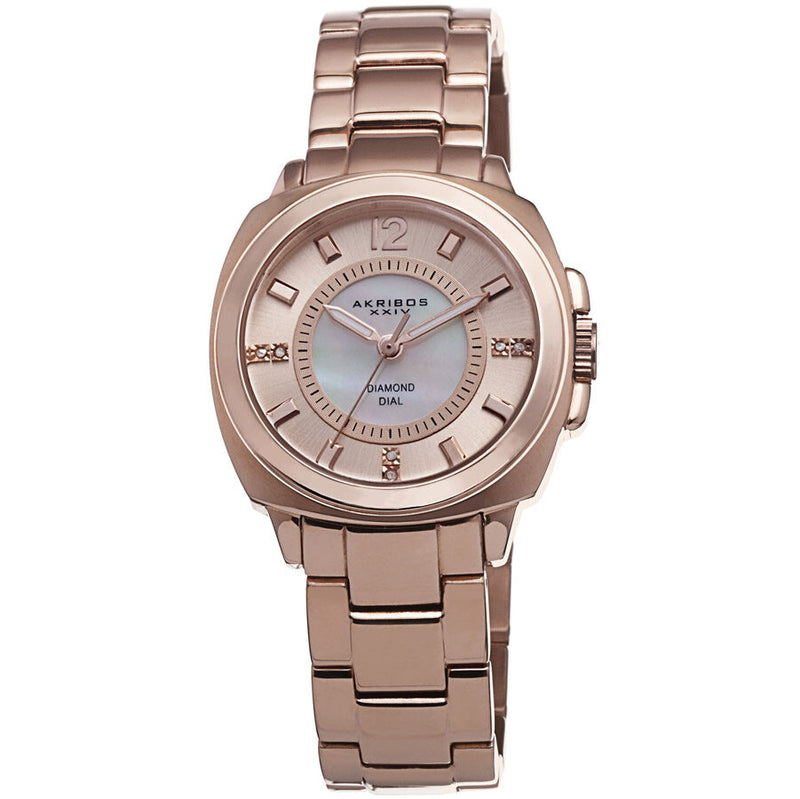 Akribos XXIV Mother of Pearl Rose Gold-tone Ladies Watch #AK668RG - Watches of America