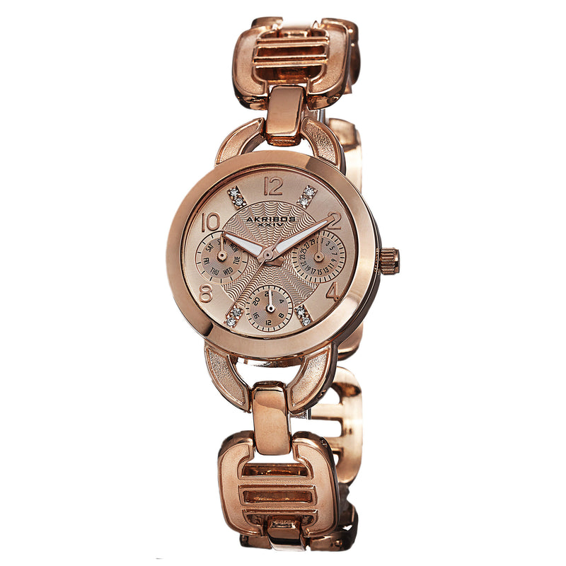 Akribos XXIV Multi-Function Rose Dial Rose Gold-tone Ladies Watch #AK703RG - Watches of America