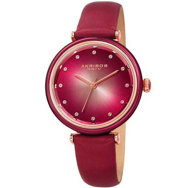 Akribos XXIV Quartz Red Dial Ladies Watch #AK1035PK - Watches of America