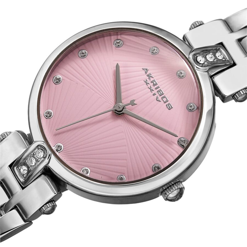 Akribos XXIV Quartz Crystal Pink Dial Ladies Watch #AK1085PK - Watches of America #2