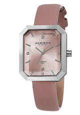Akribos XXIV Pink Dial Silver-tone Alloy Ladies Watch #AK749PK - Watches of America