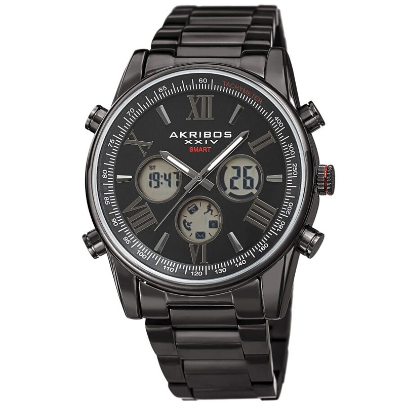 Akribos XXIV Quartz Black Dial Men's Smart Watch #AK1095BK - Watches of America