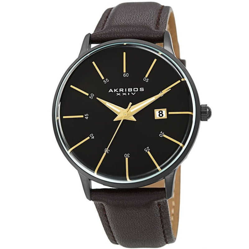 Akribos XXIV Quartz Black Dial Men's Watch #AK1104BK-S - Watches of America