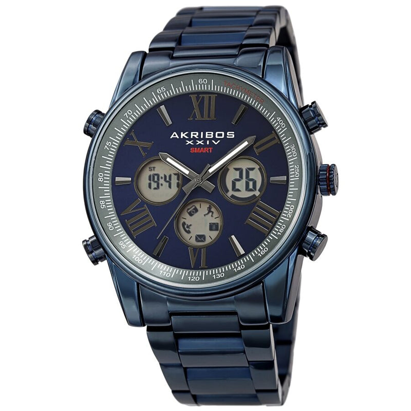 Akribos XXIV Quartz Blue Dial Men's Smart Watch #AK1095BU - Watches of America