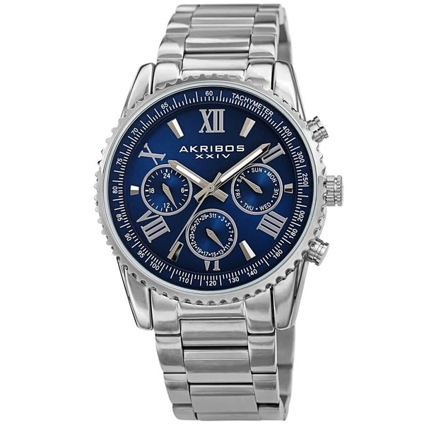 Akribos XXIV Quartz Blue Dial Men's Watch #AK1099SSBU - Watches of America