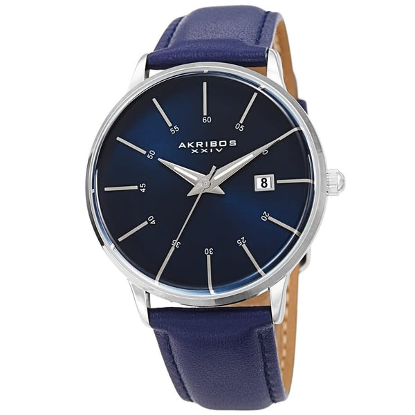 Akribos XXIV Quartz Blue Dial Men's Watch #AK1104BU-S - Watches of America