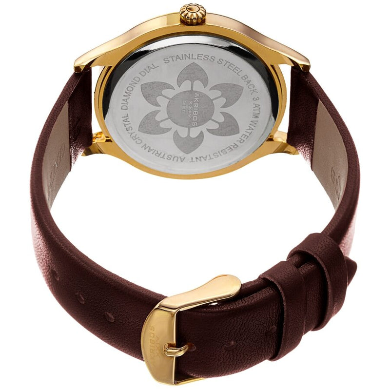 Akribos XXIV Quartz Diamond Brown Dial Ladies Watch #AK1011BR - Watches of America #4