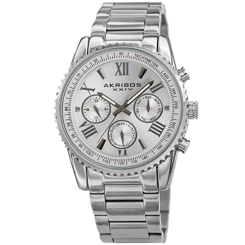 Akribos XXIV Quartz Silver Dial Men's Watch #AK1099SS - Watches of America