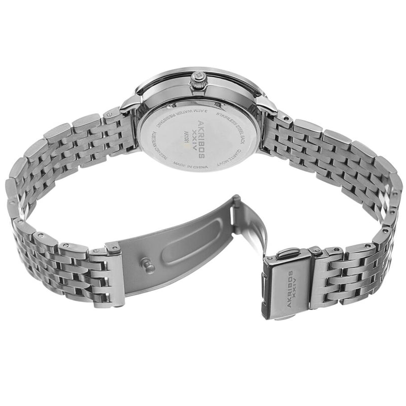 Akribos XXIV Quartz White Dial Stainless Steel Ladies Watch #AK1091SS - Watches of America #4