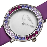 Akribos XXIV Quartz White Dial Purple Leather Ladies Watch #AK1093PU - Watches of America #2