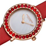 Akribos XXIV Quartz White Dial Red Leather Ladies Watch #AK1093RD - Watches of America #2