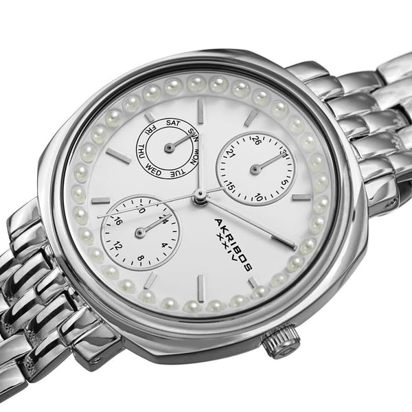 Akribos XXIV Quartz White Dial Ladies Watch #AK1114SS - Watches of America #2