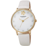 Akribos XXIV Quartz White Dial White Leather Ladies Watch #AK1084WT - Watches of America