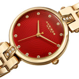 Akribos XXIV Red Dial Gold-tone Ladies Watch #AK1085RD - Watches of America #2