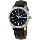 Akribos XXIV Silver Dial Black Leather Men's  Watch #AK726SSB - Watches of America