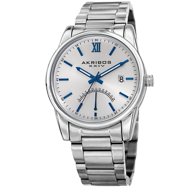 Akribos XXIV Silver Dial Stainless Steel Men's Watch #AK962SS - Watches of America