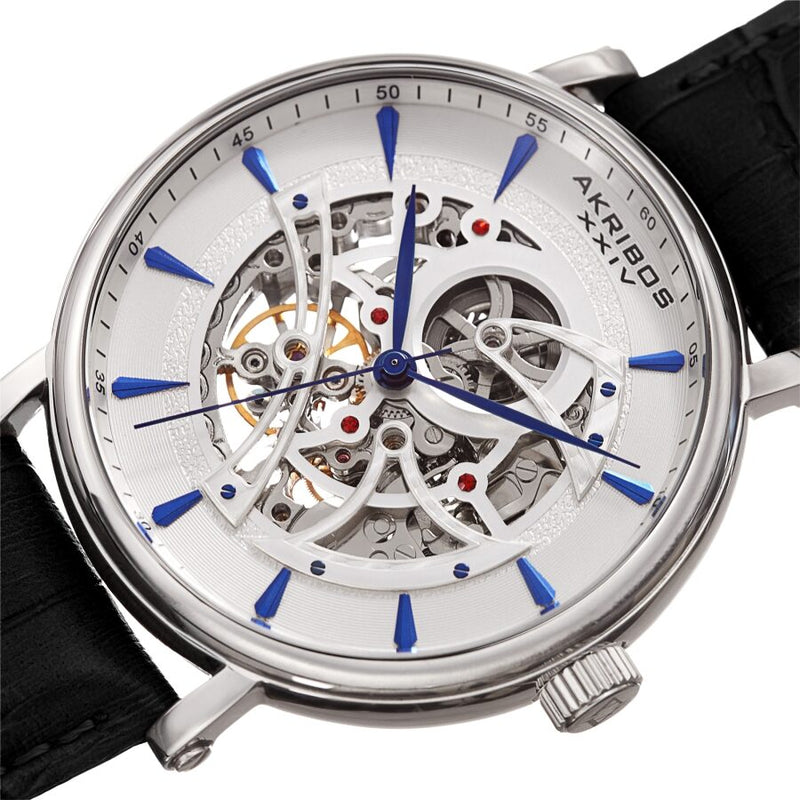 Akribos XXIV Automatic Silver Dial Men's Watch #AK1020SSBK - Watches of America #2