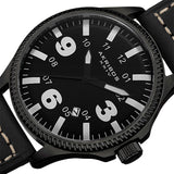 Akribos XXIV Trek Black Dial Black Leather Men's Watch #AK833WT - Watches of America #2