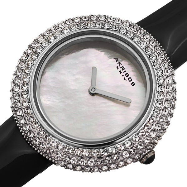 Akribos XXIV Quartz Crystal White Dial Ladies Watch #AK1049SSB - Watches of America #2