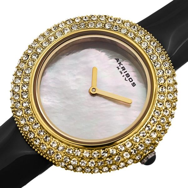 Akribos XXIV Quartz Crystal White Dial Ladies Watch #AK1049YGB - Watches of America #2